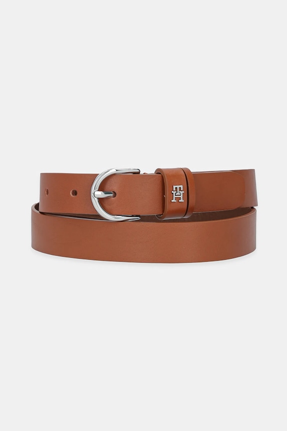 Tommy Hilfiger pasek skórzany brązowy AW0AW17279