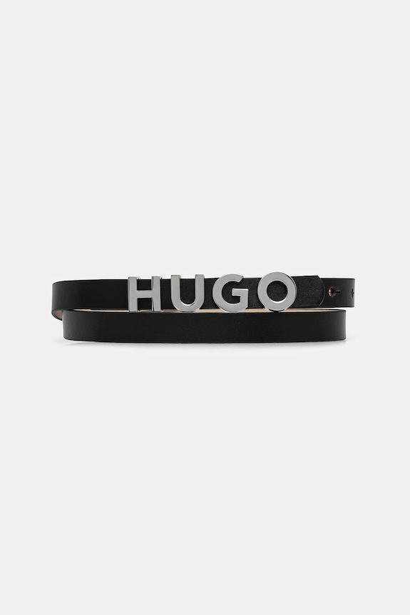 Kožený opasok HUGO Zula Belt 1,5cm čierna 50536876