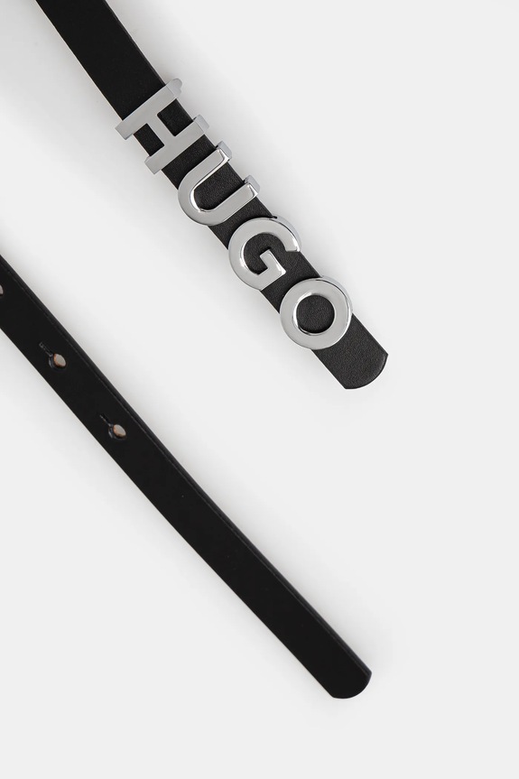 Kožený opasok HUGO Zula Belt 1,5cm 50536876 čierna AW25
