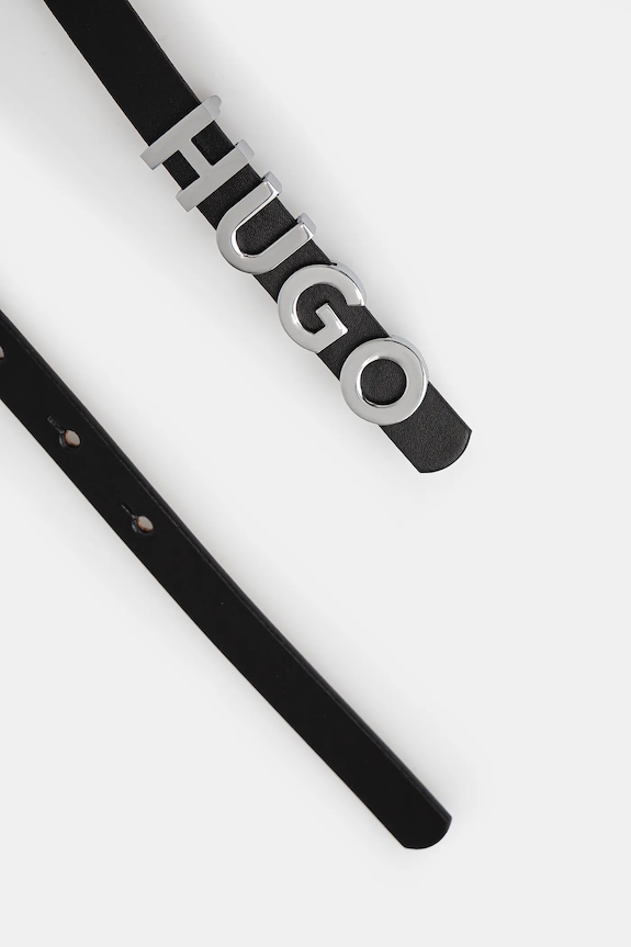 Kožený opasok HUGO Zula Belt 1,5cm 50536876 čierna AW25