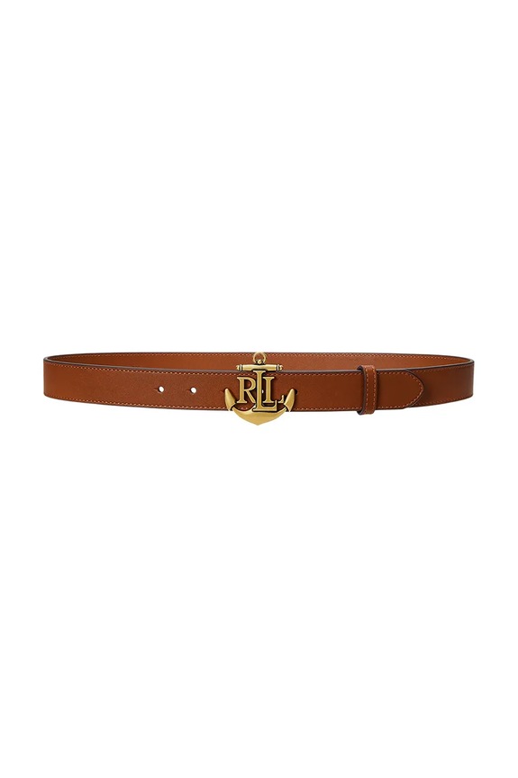 Lauren Ralph Lauren curea de piele maro 412957004