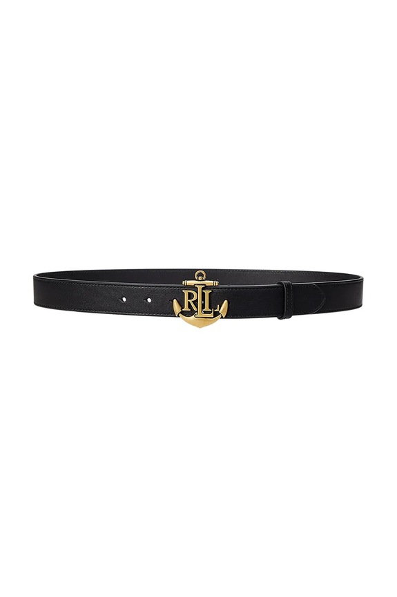 Kožený pásek Lauren Ralph Lauren černá 412957004