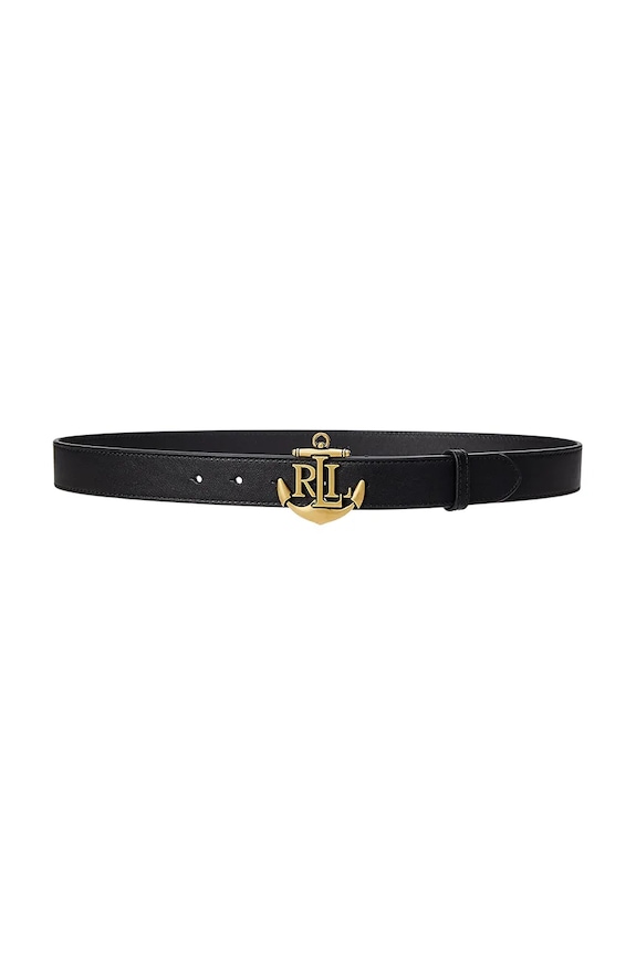 Kožený pásek Lauren Ralph Lauren černá 412957004