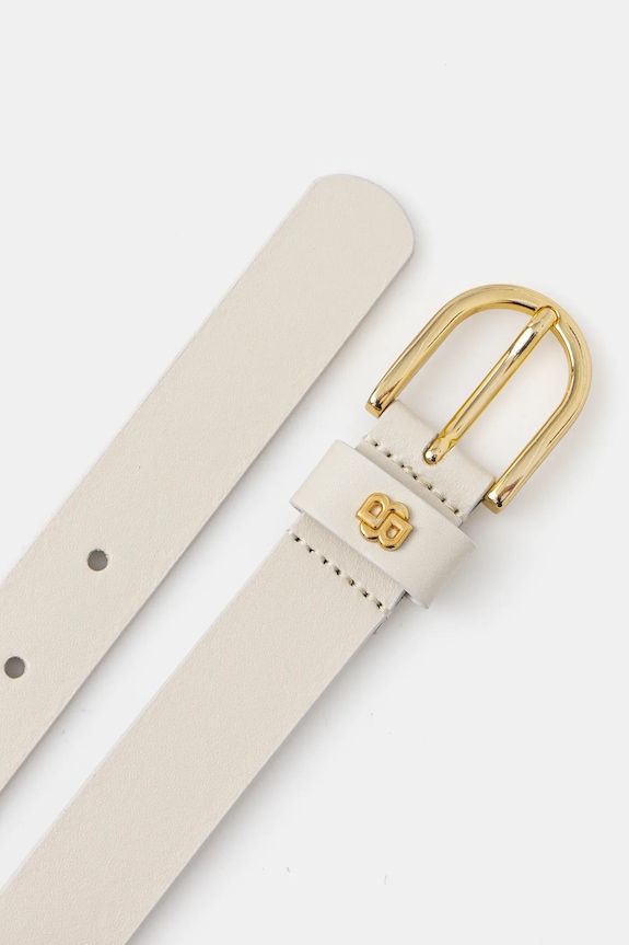 Kožený opasok BOSS Scarlet-BB-G 50536991 béžová SS26