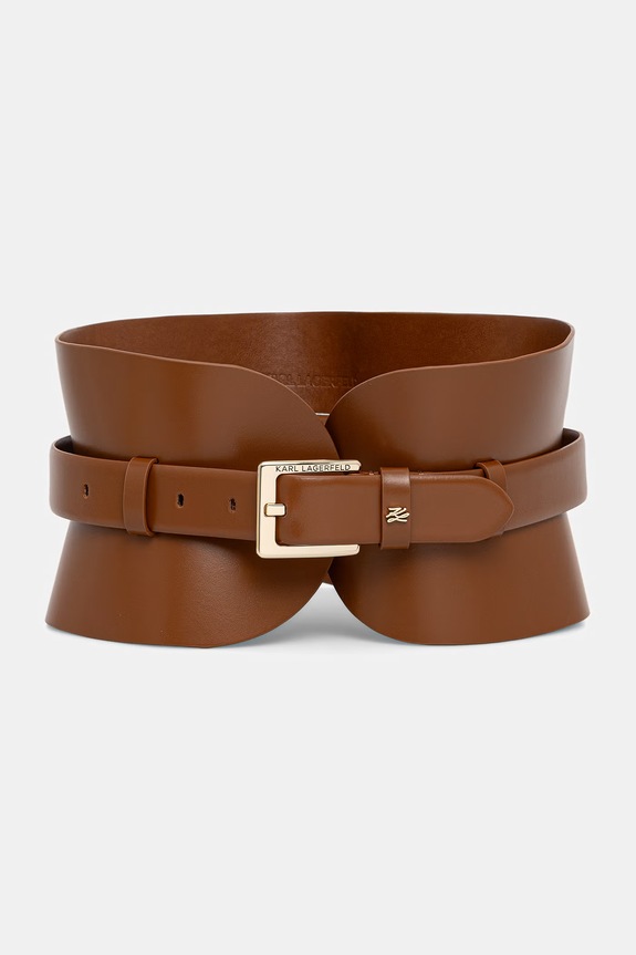 Karl Lagerfeld pasek damski skórzany brązowy A1W33063