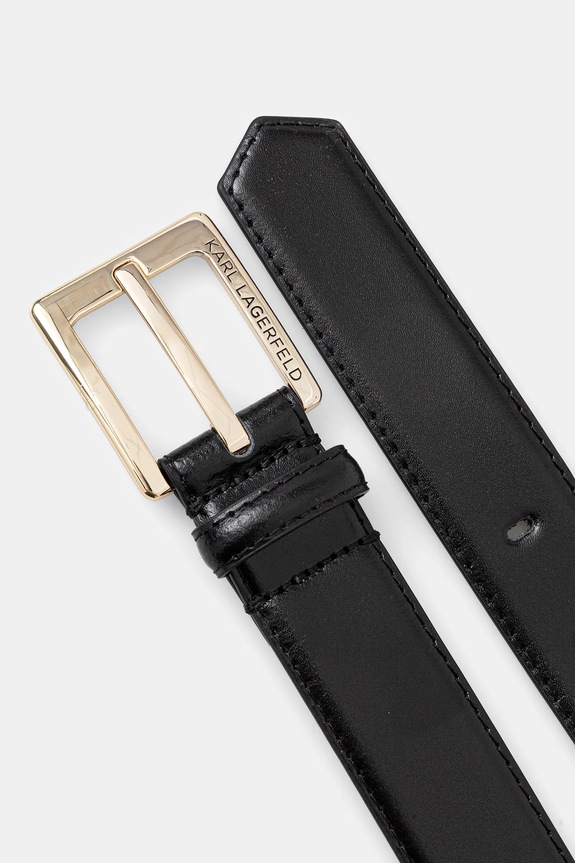 Δερμάτινη ζώνη Karl Lagerfeld A1W33147 μαύρο SS26