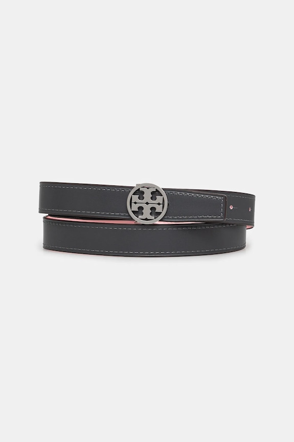 Tory Burch curea de piele cu două fețe Miller Smooth Reversible 159072.650 roz SS25