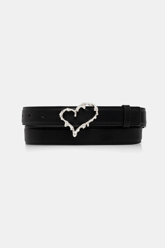 Desigual cintura HEART finta pelle fiore nero 25SARL22
