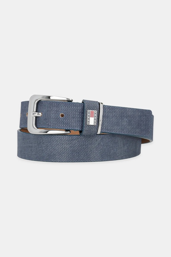 Kožený opasok Tommy Jeans modrá AW0AW17393