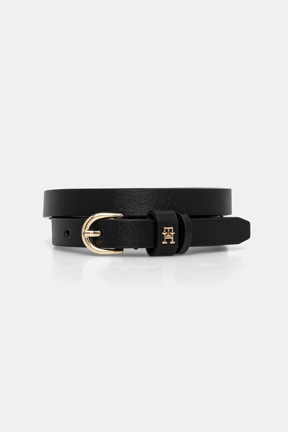 Kožený opasok Tommy Hilfiger čierna AW0AW17246