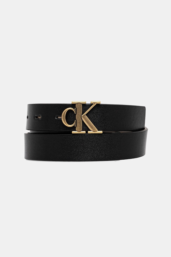 Pásek Calvin Klein Jeans přírodní kůže černá LV04K7005G