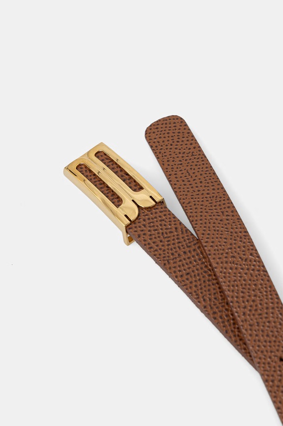 Victoria Beckham pasek damski skórzany 1124ABL006282A brązowy AW25