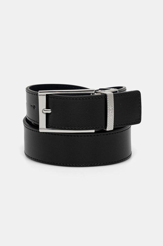 HUGO pasek skóra zamszowa czarny 50537122