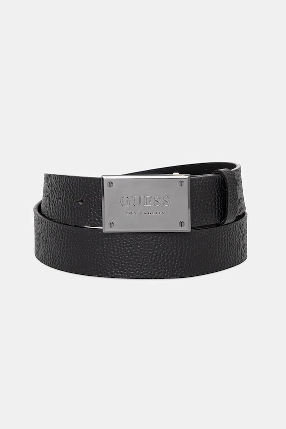 Шкіряний ремінь Guess чорний BMGRTU.P5140