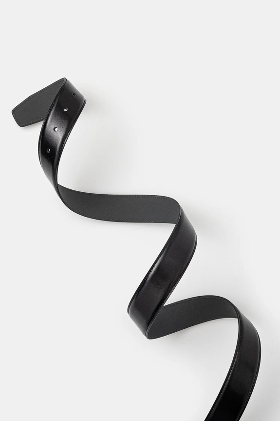 Δερμάτινη ζώνη BOSS 50529626 μαύρο SS26