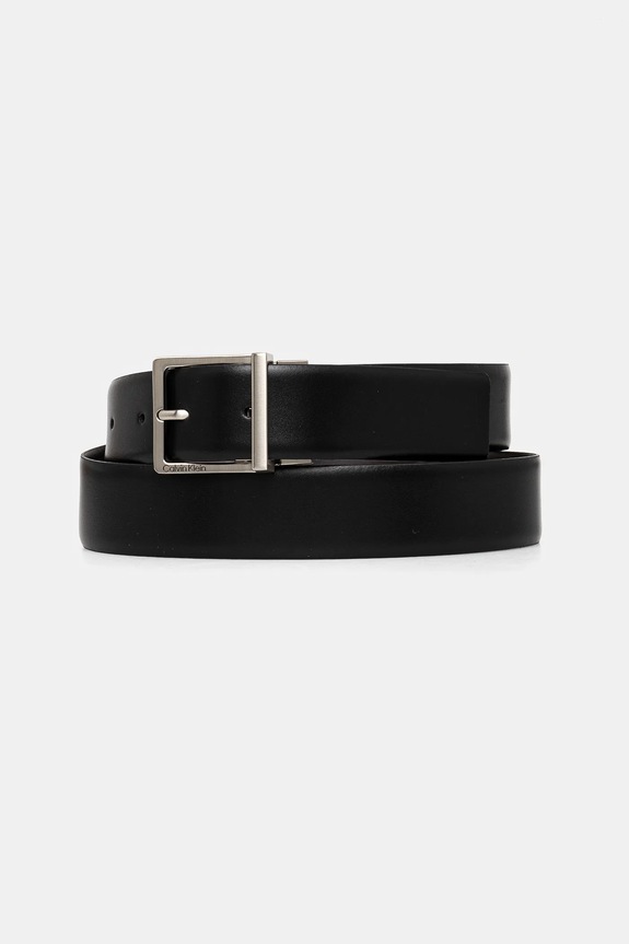 Dvostrani kožni remen Calvin Klein K50K512836 crna SS25