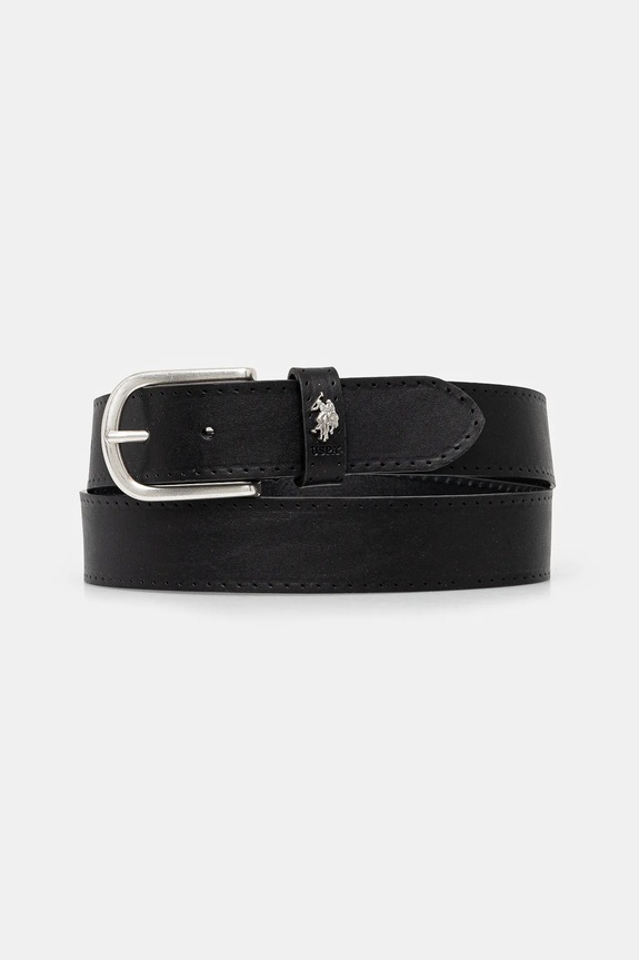 U.S. Polo Assn. pasek skórzany Dallas czarny WEUDX2641MHA