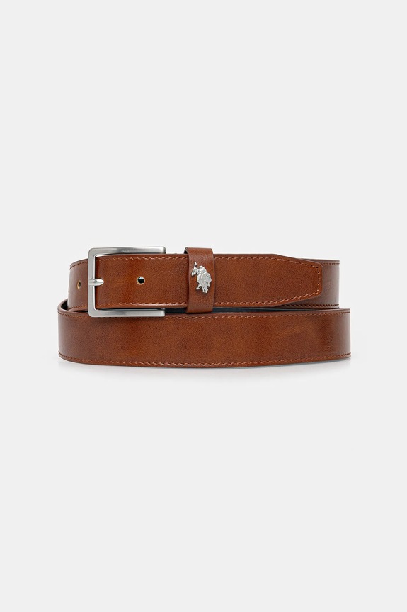 U.S. Polo Assn. pasek skórzany Dallas imitacja skóry licowej brązowy WEUDX2638MAJ