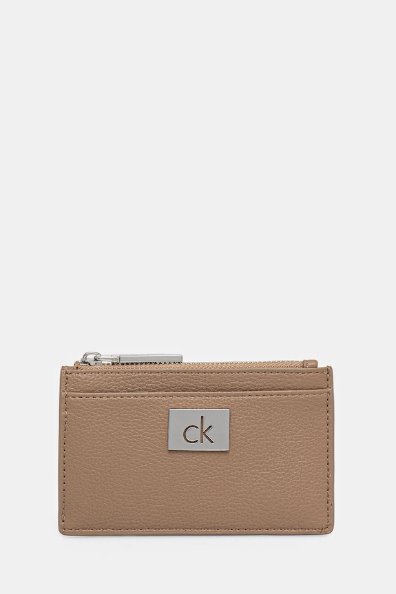 Портмоне Calvin Klein изкуствен бежов K60K612837