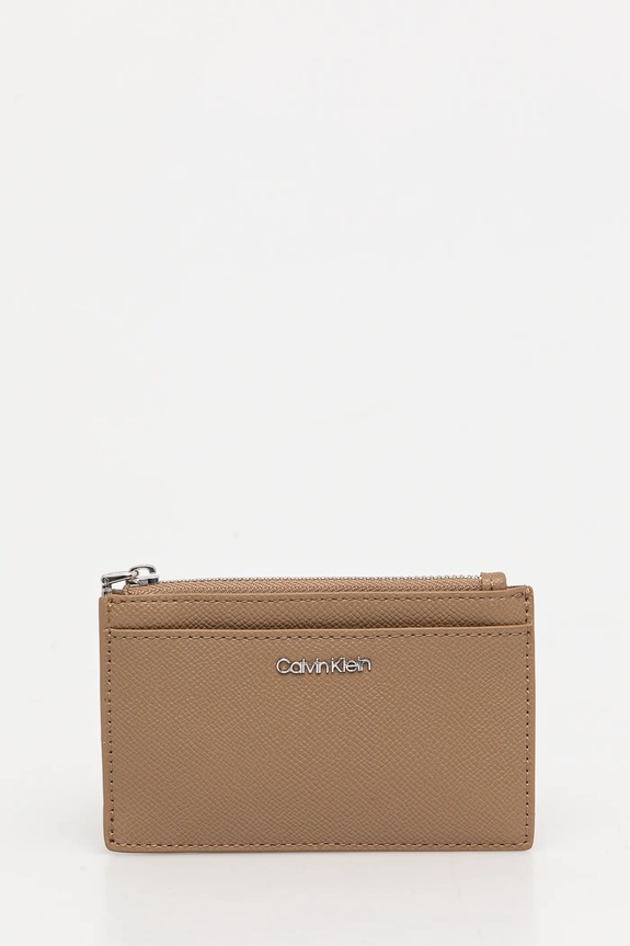 Портмоне Calvin Klein изкуствен бежов K60K613071