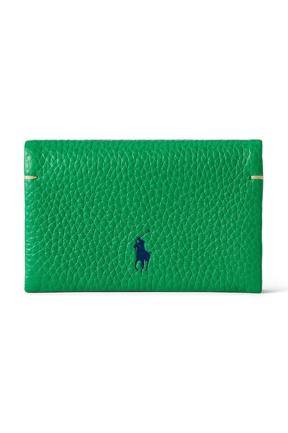 Polo Ralph Lauren portfel skórzany skóra licowa zielony 427949873