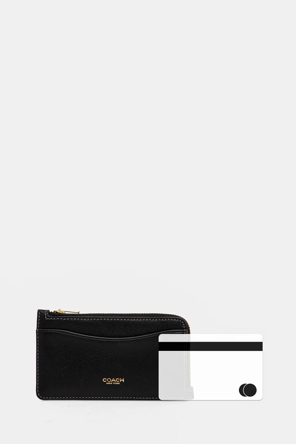 Coach портфейл от кожа дамски черен CZ112