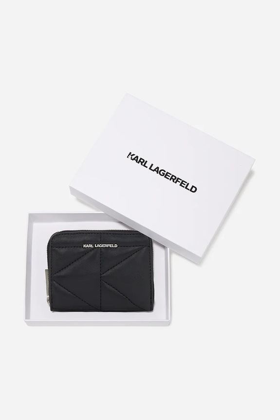 Δερμάτινο πορτοφόλι Karl Lagerfeld μαύρο A1W32064