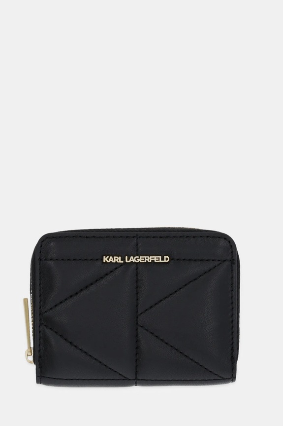 Karl Lagerfeld portafoglio in pelle pelle fiore nero A1W32064