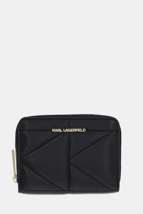 Karl Lagerfeld portafoglio in pelle pelle fiore nero A1W32064