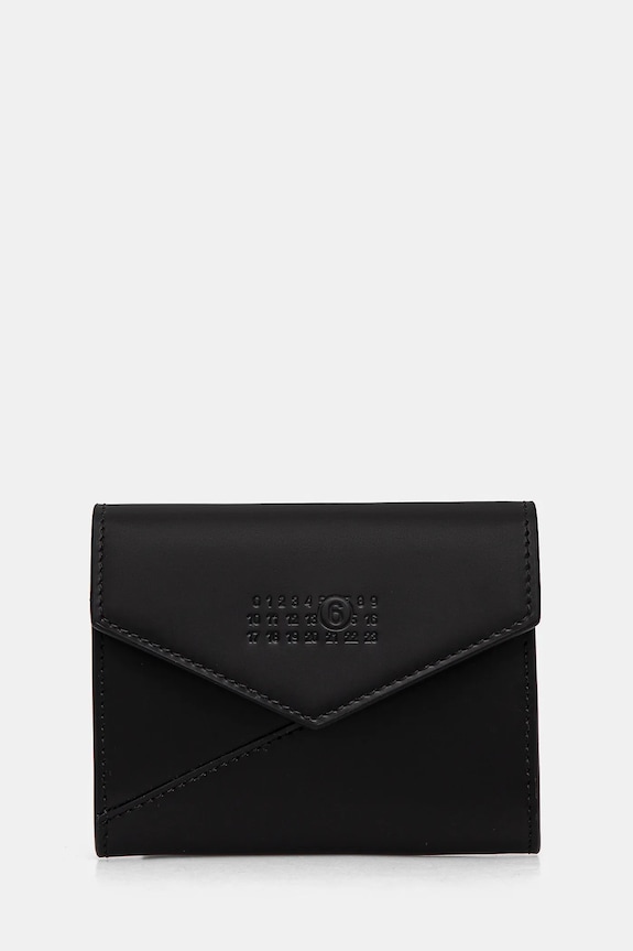 Δερμάτινο πορτοφόλι MM6 Maison Margiela λείο δέρμα μαύρο SA5UI0010.P7183