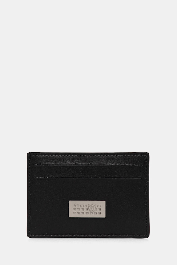 MM6 Maison Margiela portacarte in pelle semplice nero SA5UI0013.P7258