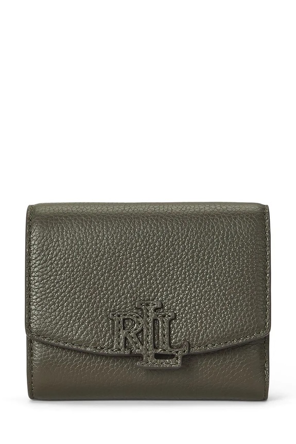 Lauren Ralph Lauren portfel skórzany skóra licowa zielony 432966782
