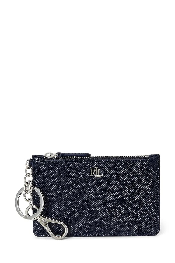 Δερμάτινο πορτοφόλι Lauren Ralph Lauren λείο δέρμα σκούρο μπλε 432966789