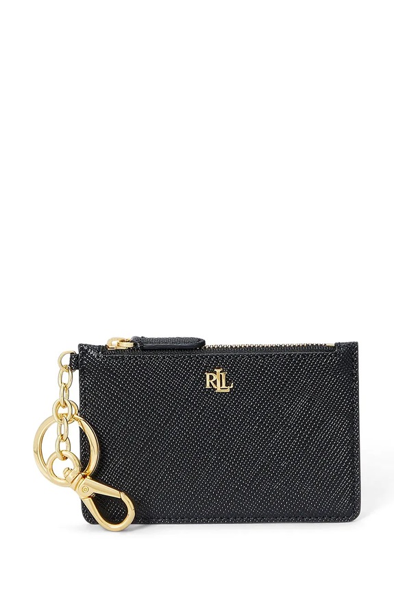 Lauren Ralph Lauren portfel skórzany skóra licowa czarny 432966789