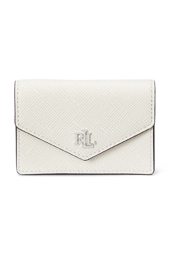 Lauren Ralph Lauren portfel skórzany skóra licowa biały 432967060