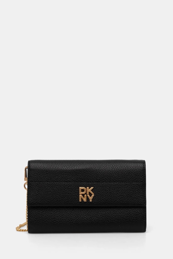 Kožená peňaženka Dkny usňová koža čierna R445AI72