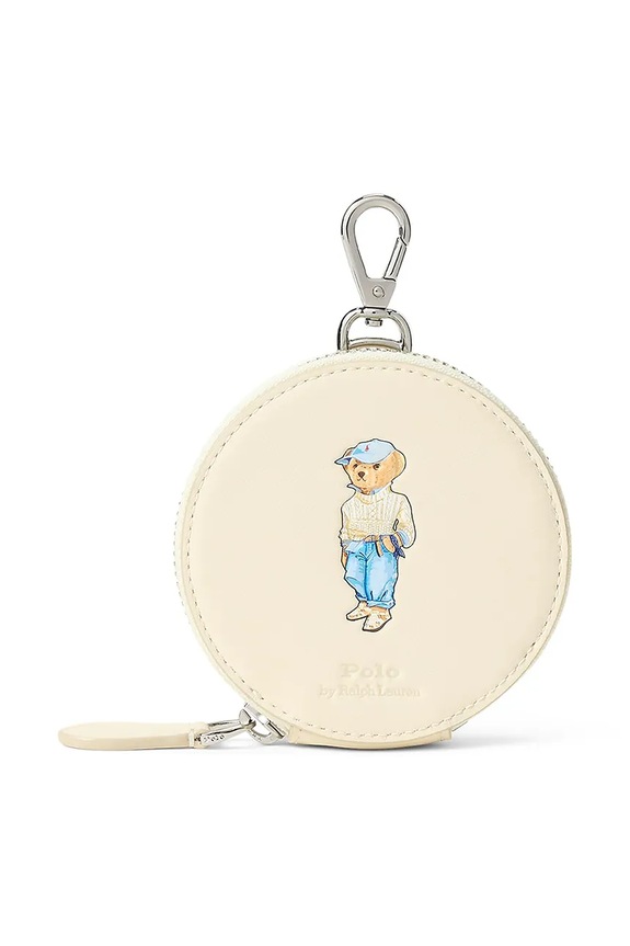 Polo Ralph Lauren leather key ring small print beige 427967719