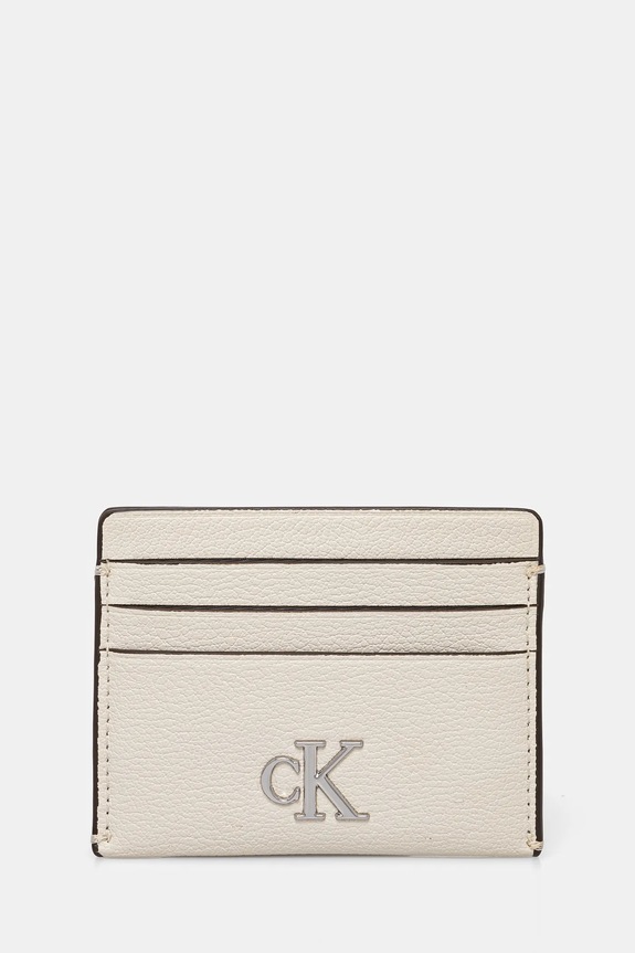 Puzdro na karty Calvin Klein Jeans nášivka béžová LV04K1010G