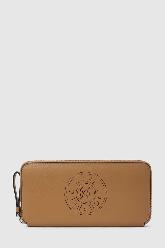 Kožni novčanik Karl Lagerfeld K/CIRCLE bez uzorka smeđa A2W32034