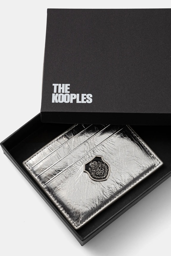 Аксесуари Шкіряний чохол на банківські карти The Kooples AFPM30000K срібний