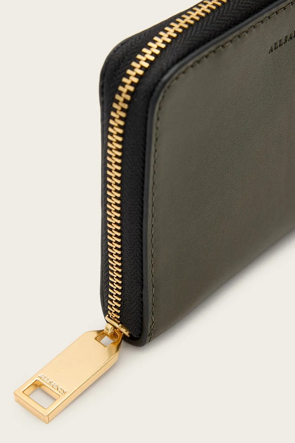 Kožená peňaženka AllSaints LENA HEX W130XC zelená
