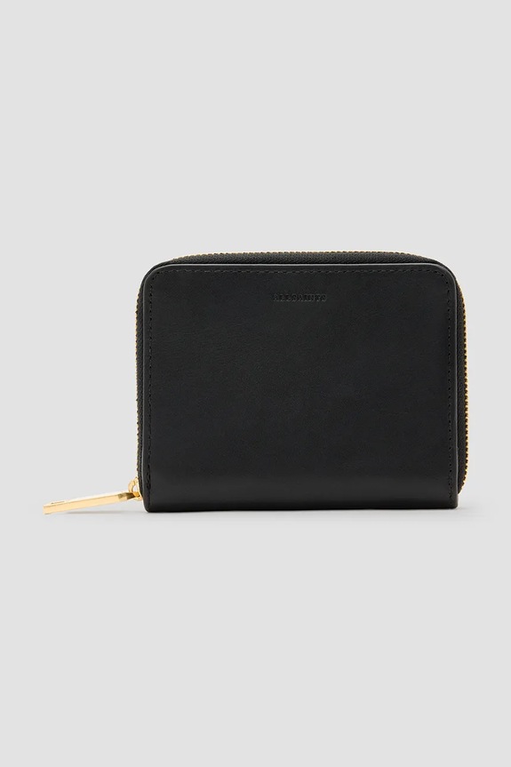 AllSaints bőr pénztárca LENA HEX sima fekete W130XC