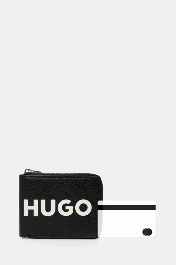 Kožená peňaženka HUGO 50536037 čierna