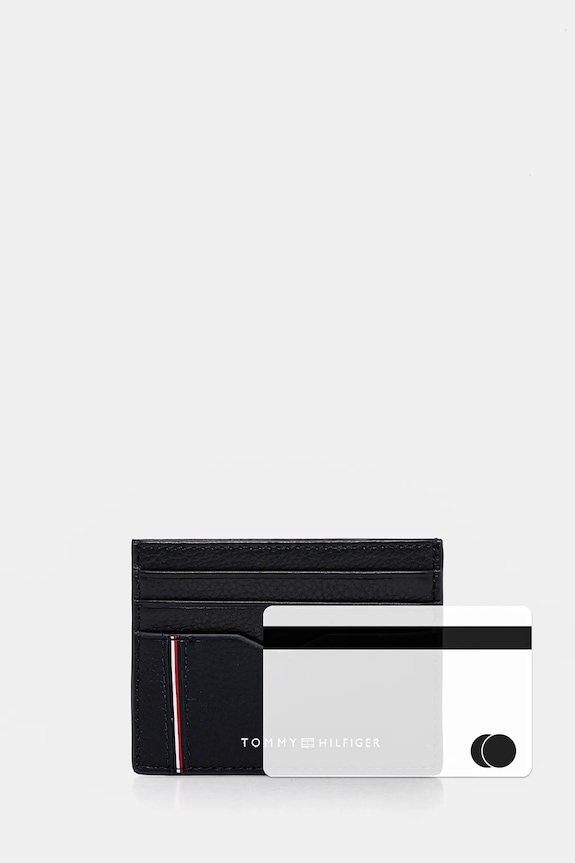 Δερμάτινη θήκη για κάρτες Tommy Hilfiger AM0AM13041 σκούρο μπλε