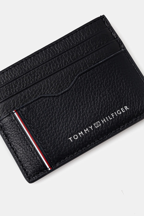 Δερμάτινη θήκη για κάρτες Tommy Hilfiger σκούρο μπλε AM0AM13041