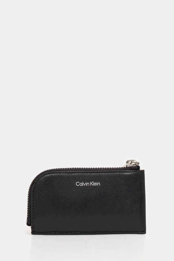 Кожен портфейл Calvin Klein гладка кожа черен K50K512677