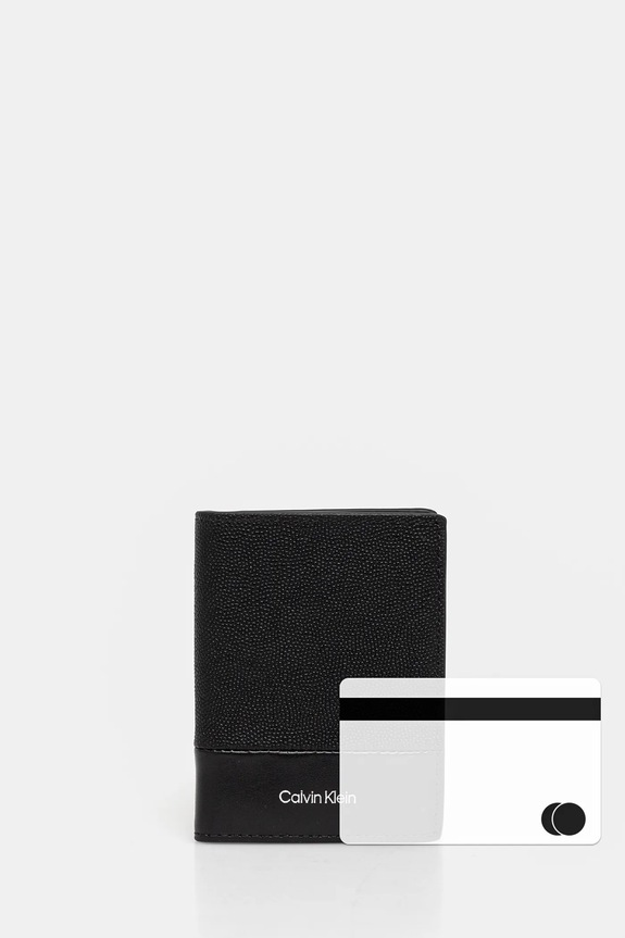 Δερμάτινο πορτοφόλι Calvin Klein K50K512679 μαύρο