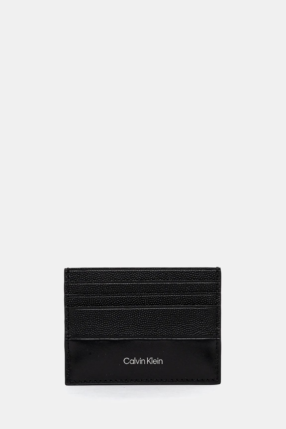 Kožni etui za kartice Calvin Klein etui za kartice crna K50K512688