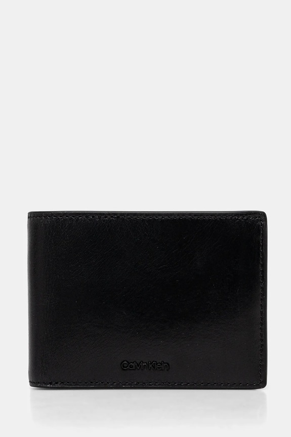 Kožená peněženka Calvin Klein přírodní kůže černá K50K512699