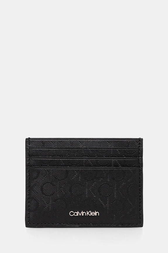 Kožni etui za kartice Calvin Klein etui za kartice crna K50K512701